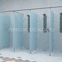 Душевые стеклянные перегородки (матовое стекло 8-10 мм) (пример на 5 кабин) фото